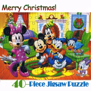 40 Pcs Jigsaw Puzzles Disney Mickey & Minnie Christmas Drawing Best toy for Kids - Picture 1 of 1