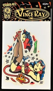 Vince Ray PACK DE PEGATINAS Voodoo Devil Conjunto De 3 Discos Torre Nuevo Antiguo Stock Sellado - Imagen 1 de 5