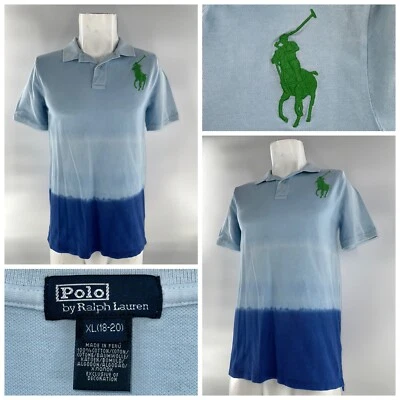 Polo Ralph Lauren Polo Shirt Youth XL Blue Gradient 100% Cotton YGI B5-81 - Image 1 of 4