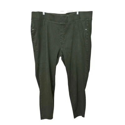 Venezia Lane Bryant Army Green Pull On Pants 26 Comfort Waist Stretch Skinny - Image 1 of 4