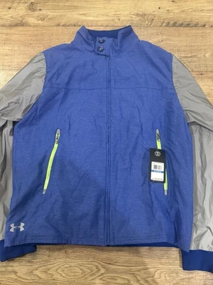 NEW Under Armour UA Performance Mens XL Blue Silver Reflective Running Jacket - Image 1 of 4