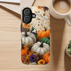 Fall Autumn Pumpkin Floral Tough Phone Case, Fall Decor, Seasonal Accessories - Picture 1 of 147