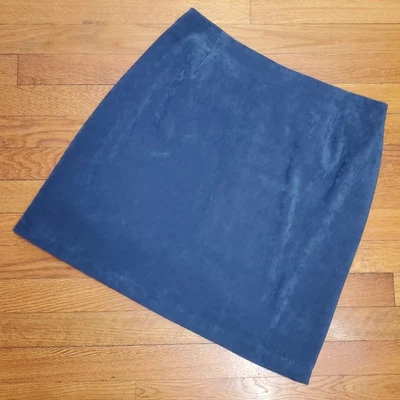 Saia lápis Briggs tamanho 14p microfibra ardósia azul stretch vintage clássica - Imagem 1 de 4