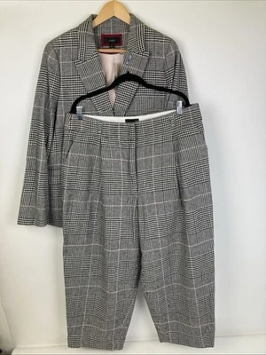 J. Traje Pantalón Crew Nello Gori Pata de Gallo Cuadros Nuevo con Etiquetas Para Mujer Talla 16 NUEVO NUEVO CON ETIQUETAS Foto 1 de 4