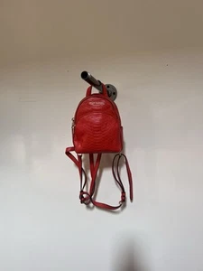 Michael Kors Red Leather Mini Backpack Alligator Texture - Picture 1 of 8