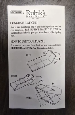 Vintage 1986 Rubik's Magic Puzzle Instructions by Matchbox - Image 1 of 2