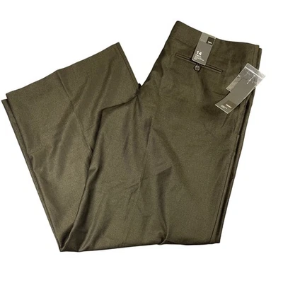 Nuevo Pantalones de Vestir Mossimo Para Mujer Talla 14 Verde Oliva Pierna Ancha Ajuste Moderno Carrera Foto 1 de 4