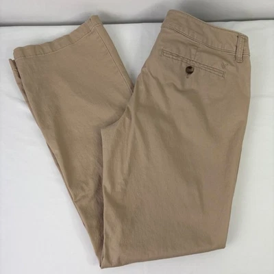 American Eagle Outfitters 踢靴中腰卡其色裤子女式 12 码 (34x31) — 第 1/4 张图片