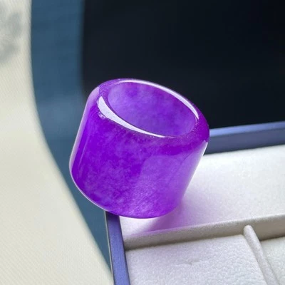Natural Ice Purple Burmese Jade Jadeite Amulet thumb Rings 扳指 - Image 1 of 4