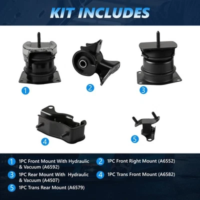 5Pcs Engine Motor & Trans Mount for Honda Accord 1998-2002 Acura TL V6 3.0L 3.2L Foto 1 de 4