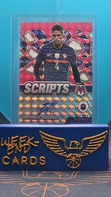 2021-22 Mosaic FIFA RAPHAEL VARANE Auto Pink Fluorescent Scripts France #'d 9/10 - Image 1 of 3