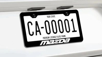 Elegante marco de matrícula Mazda con tornillos y tapas Foto 1 de 4