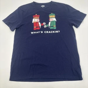 Old Navy Herren Whats Crackin Nutcracker T-Shirt Gr. M dunkelblau kurzarm - Bild 1 von 6