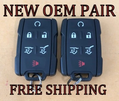 НОВАЯ ПАРА OEM ОРИГИНАЛЬНЫЙ 15-19 GMC YUKON БЕСКЛЮЧЕВОЙ ДИСТАНЦИОННЫЙ БРЕЛОК ПЕРЕДАТЧИК 13577761 - Изображение 1 из 2