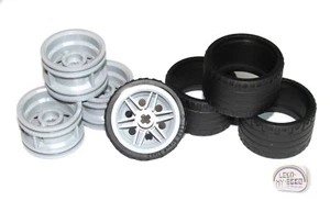 LEGO Technic - Reifen x 4 mit LBG Felgen - 37 x 22 ZR - Neu - (56145, 56145c03) - Bild 1 von 2