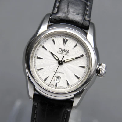 [EXC+5] ORIS Artelier 7548 31mm White Dial Date Big Crown Automatic Womens Watch - image 1 of 4