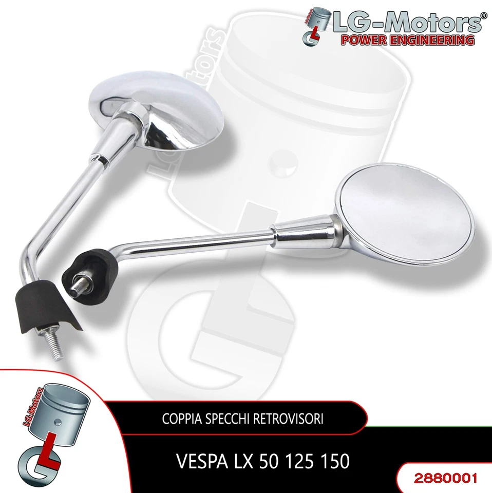 COPPIA SPECCHI PIAGGIO SINISTRO SX DESTRO DX VESPA LX 50 125 - Immagine 1 di 1
