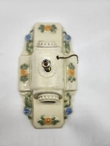 Vintage 1930s Art Deco Flush Mount Ceiling Fixture Light Porcelain 11" Rewired - Picture 1 of 6