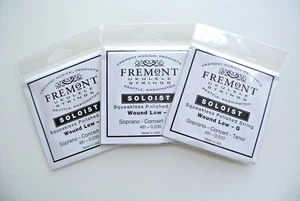 3 Packages Fremont "SOLOIST" Wound Low-G Squeakless Polished Ukulele String - Picture 1 of 2