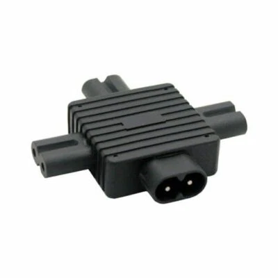 IEC 320 Figure 8 C8 Male to 3X Female C7 Splitter Power Adapter for Power USA - Image 1 of 4