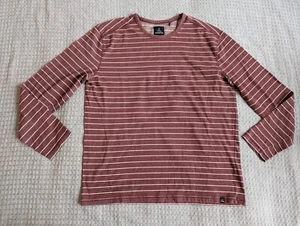 Maglione prAna adulto XXL 2XL marrone a righe keller girocollo pullover manica lunga - Foto 1 di 10