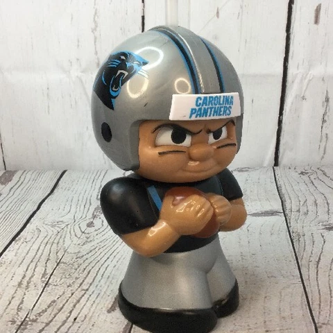 Carolina Panthers Tailgate Party New NFL Player Water Bottle 16 Ounces Straw Cover