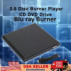 Genuine Burner External USB 3.0 Player DVD CD BD Recorder Drive Black U - Picture 1 of 12