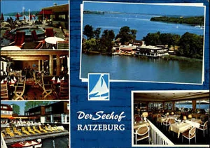 RATZEBURG Der Seehof Hotel Restaurant Café color Luftbild-AK Luftaufnahme ~1970 - Picture 1 of 2