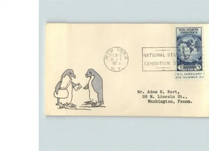 BYRD Expedición Antártica, 1934 pintado a mano en Adam Bert pequeño env., # 735 abetos - Imagen 1 de 1