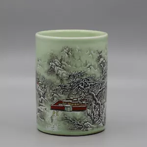 Chinesisches antikes Porzellan "万雪千山" Douqing Stifthalter Glas Qing Dynastie Tongzhi - Bild 1 von 6