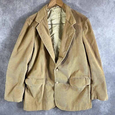 Blazer vintage años 70/80 JC Pennys Western Apparel tostado pana 2 botones para hombre 42 Foto 1 de 4