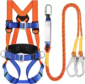 Kit Imbracatura di Sicurezza Protezione Caduta Corpo Completo Tetto Imbracature Ammortizzanti - Foto 1 di 1