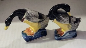 Mini Porcelain Pair Ducks Or Geese Figures Japan - Picture 1 of 22