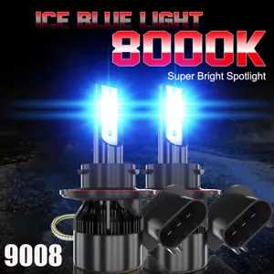 2X Kit Bombillas LED Faros Super Brillantes H13 9008 420000LM Azul Hi-Lo Beam 8000K - Imagen 1 de 11