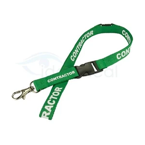 Contractor Lanyard Green Flat Safety Clip Swivel Release Buckle - Picture 1 of 1