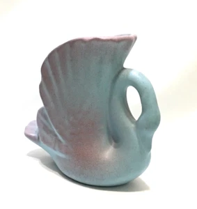 ROSEMEADE NORTH DAKOTA POTTERY SWAN PLANTER 1960s BLUE PINK Vintage - Picture 1 of 12
