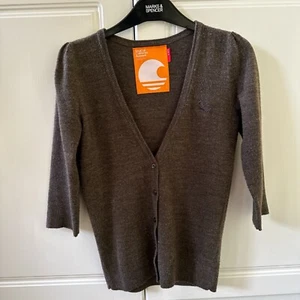 SoulCal Brown Cardigan Button Closure Size 8 - Picture 1 of 4