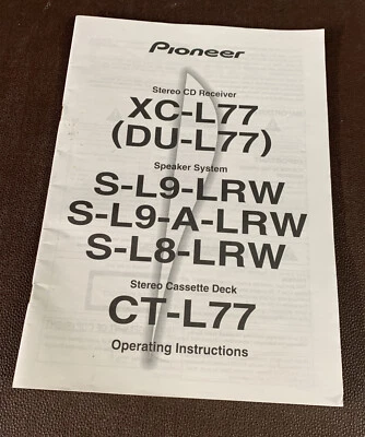 Pioneer Hi-Fi Stereo DU-L77 CD Player  XC-L77 CT-L77 Operating Instructions - image 1 of 4