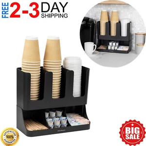 Coffee Stand Station Office Home Rack Tea Dispenser Cup and Lid Holder Organizer - Picture 1 of 24