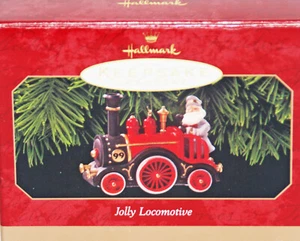 WEIHNACHTSSCHMUCK PUNZE JOLLY LOKOMOTIVE KÜNSTLER KEN KROW 1999 SANTA TRAIN - Bild 1 von 3
