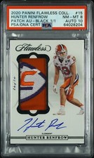 2020 Flawless Collegiate Hunter Renfrow Patch Black 1/1 PSA 8 Auto 10 Clemson