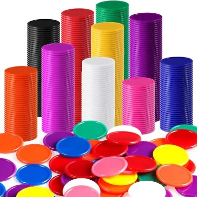 500 Pcs Plastic Learning Counters Disks Bingo Chips for Math Practice Poker Game - Image 1 of 4