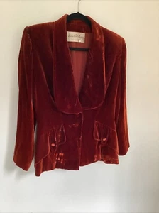 Vintage 1950s Marshall Fields Ted Stein S Velvet Steampunk Edwardian Blazer - Picture 1 of 16