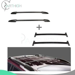 Roof rack 2x Cross Bars & 2x side rail luggage For 2008-2013 Toyota Highlander - Picture 1 of 9