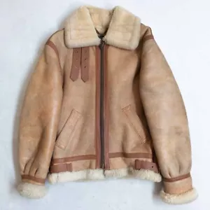80s Schott Shot B-3 B3 Leather Flight Jacket Military Brown Size 36 Mens Used - Picture 1 of 9