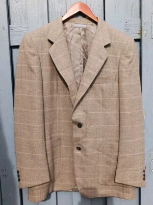 Ted Lapidus Cashmere Wool Blazer Jacket Mens 40R (USA) Window pane Tan Italy . - Image 1 of 4