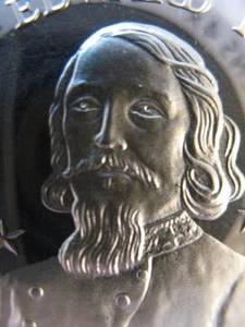 7/8-OZ RAREGEORGE PICKETT FREEMASON BROTHERHOOD FREIMAURER MÜNZE SILBER.925+GOLD - Bild 1 von 12