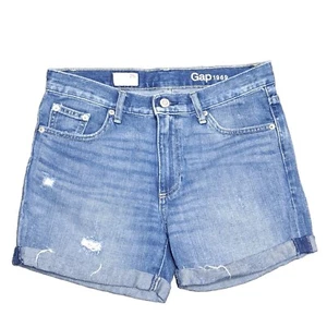 Gap 1969 Best Girlfriend Jeansshorts Damen 25 Distressed Cut Off Mid Rise Denim - Bild 1 von 7