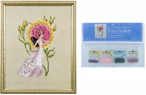 Nora Corbett Mirabilia Cross Stitch PATTERN & EMBELLISH PK Cumberland Rose NC298 - Picture 1 of 4