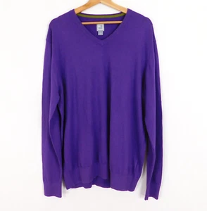 JCP Purple V-Neck Jumper Size Medium Cashmere Blend - Picture 1 of 4